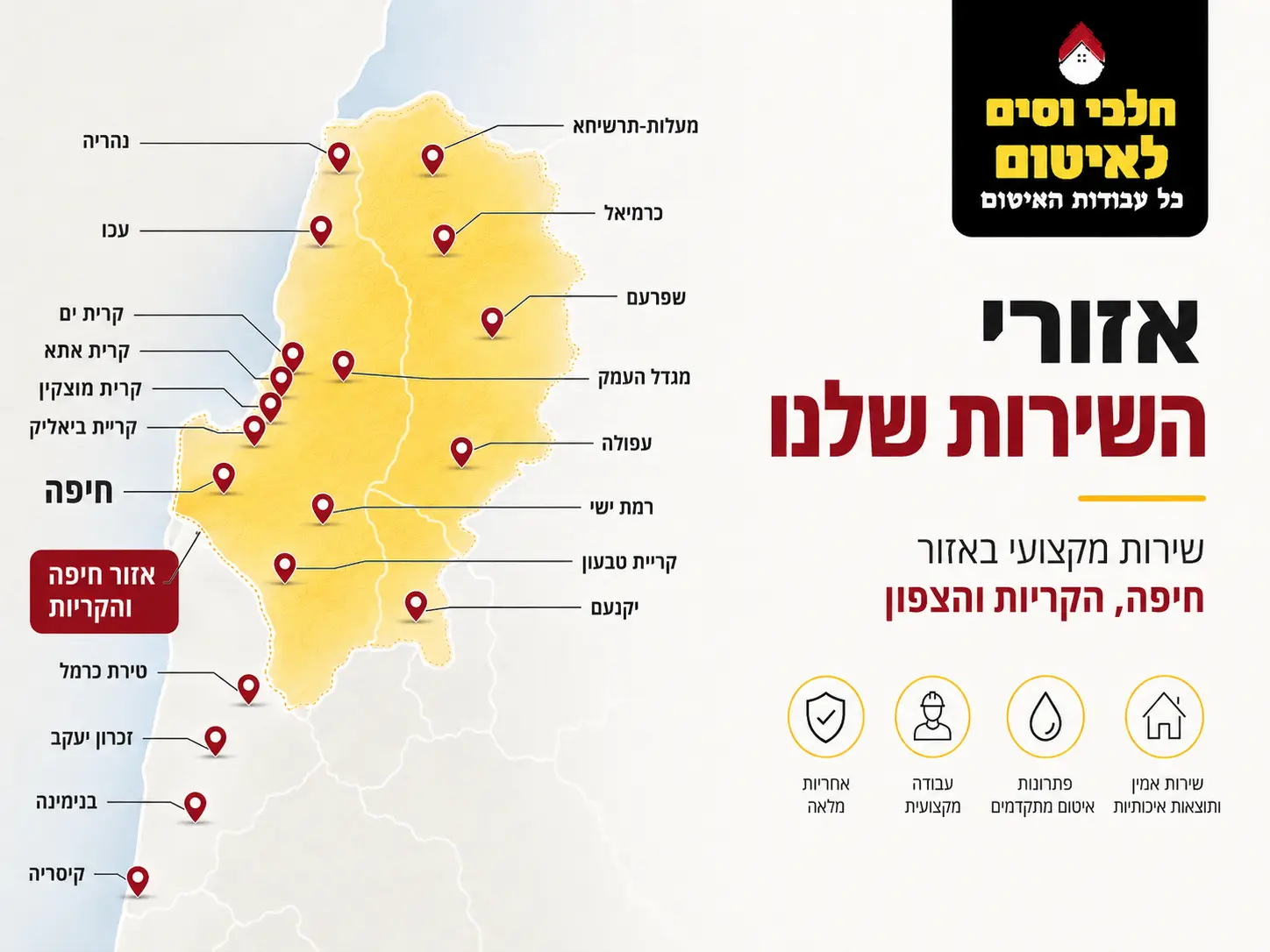 מפת איזורי שירות