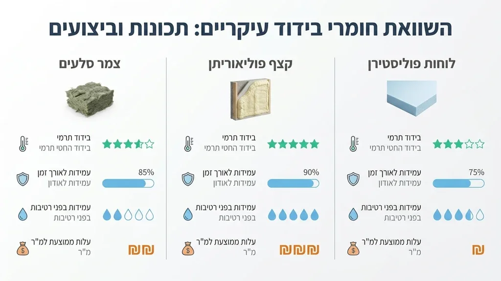 השוואת חומרי בידוד אקוסטי ותרמי