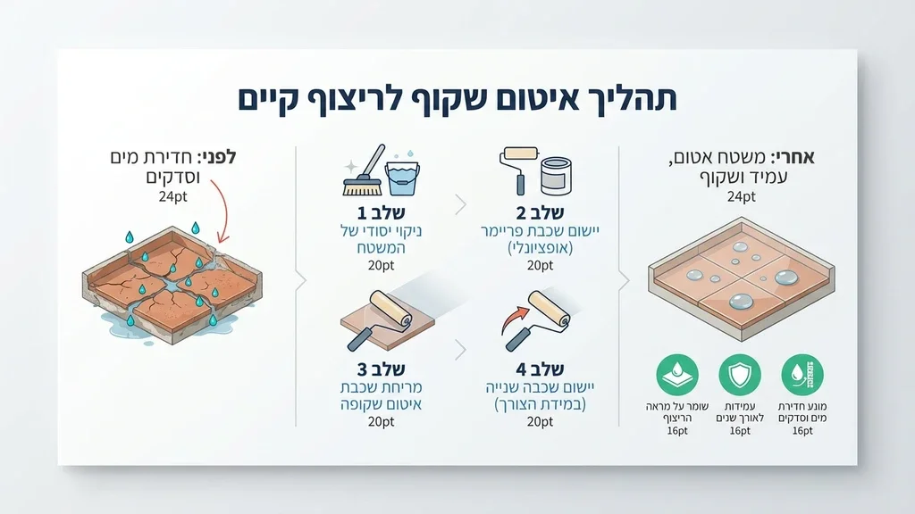 נוצר על ידי מודל בינה מלאכותית Gemini Pro יישום חומר איטום שקוף על ריצוף